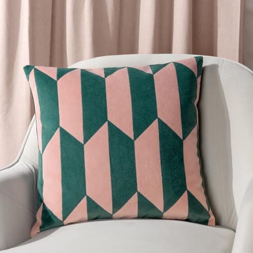 Image of furn. Kalho Geometric Velvet Polyester Filled Cushion - Twin Pack