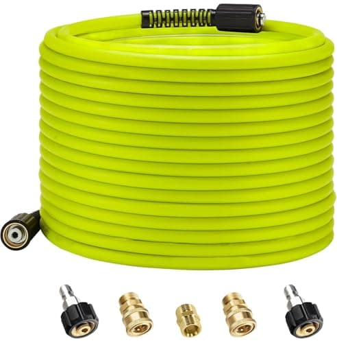 Image of Autojack 1/4" 65FT/20M 5800 PSI High Pressure Washer Hose, M22 14mm 3/8" Quick Connect Kit for Petrol & Electric Jet Wash