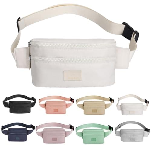 Image of Bumbags Waist Fanny Pack Ladies Fashion Bum Bag with Adjustable Belt for Sport Hiking Girls Women (Beige)