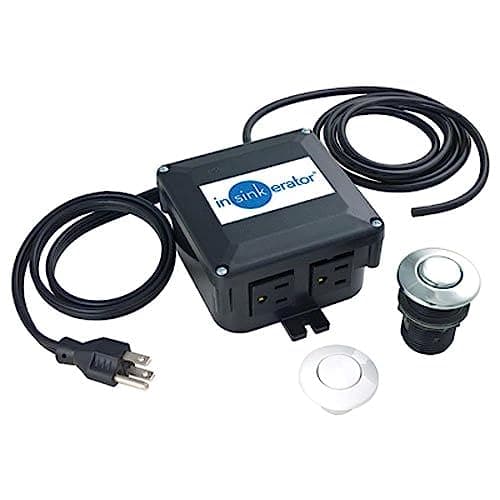 Image of InSinkErator STS-OO Garbage Disposal Air Switch Set, Dual Outlet Switch for All InSinkErator Food Waste Disposal Models, Chrome/White
