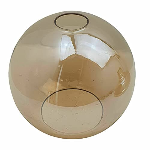 Image of DC VOLTAGE Modern Amber Glass Globe-Shaped Lampshade Pendant Light E27 Fitting 4cm Opening, Compatible with Ceiling Lights, Bedside Lamps in Bedroom, Living Room, Kitchen