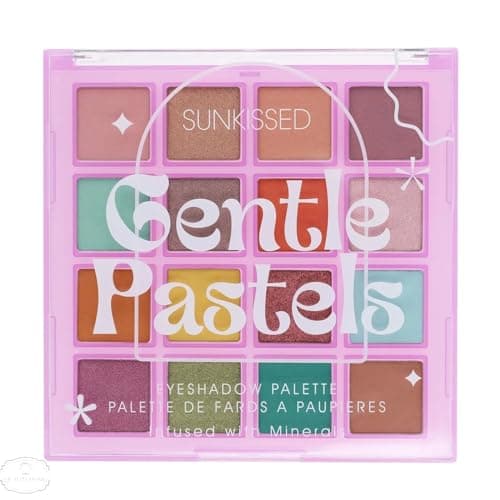 Image of Sunkissed Eyeshadow Palette with 16 Shades of Delicate Pastels and Nudes for a Sophisticated Look