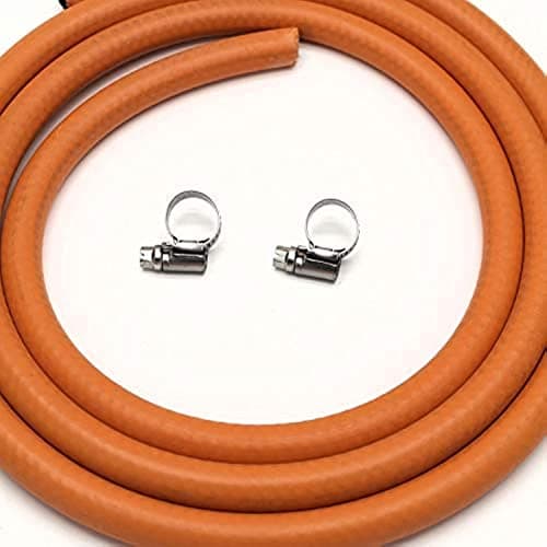 Image of Huddersfield Gas 2m Butane/propane LPG Gas Hose 8mm internal bore with 2 clips