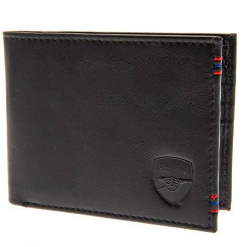 Image of Arsenal FC Mens Leather Stitched Wallet (One Size) (Black)