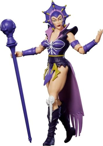 Image of Masters of the Universe Origins Action Figure 200X Cartoon Collection Evil-Lyn, 5.5 Inch 1980s MOTU TV Villainess, Detailed Design & Wand Accessory, JHJ95