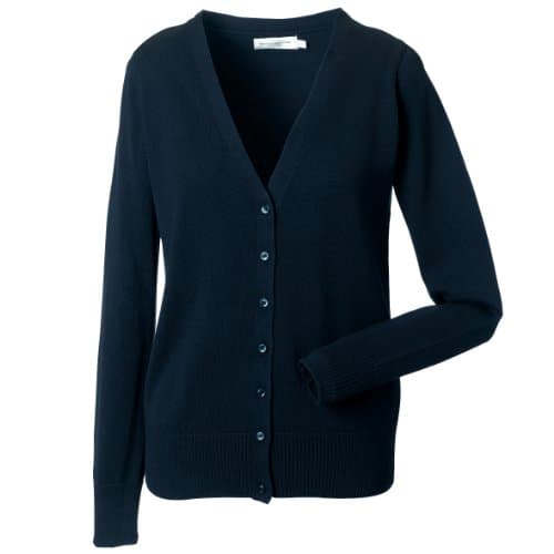 Image of Women's v-neck knitted cardigan (French Navy, XS)