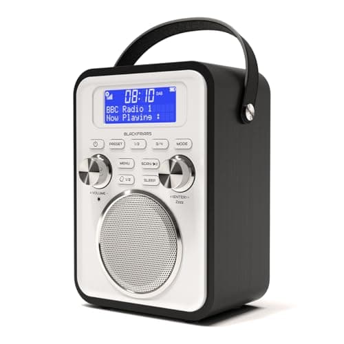 Image of DAB/DAB+ & FM Portable Digital Radio | Bluetooth | Remote Control | Rechargeable Battery | Dual Alarms & Sleep Timer | Perfect for Home, Office or Outdoors | AZATOM Blackfriars 2 (Black)