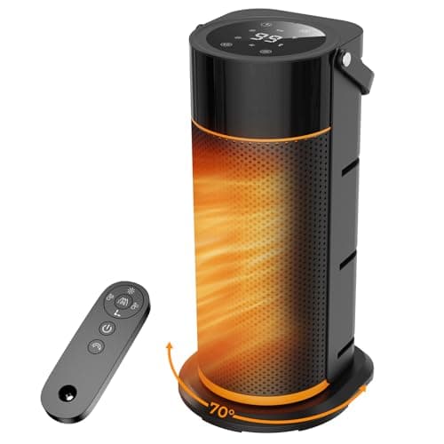 Image of Electric Heater – 2000W PTC Ceramic Fan Heater with Remote, Portable Space heater With 4 Modes, 9H Timer, Low Noise Small Room Heaters, ECO Mode, 70°Oscillation, Overheat & Tip-Over Protection, Black