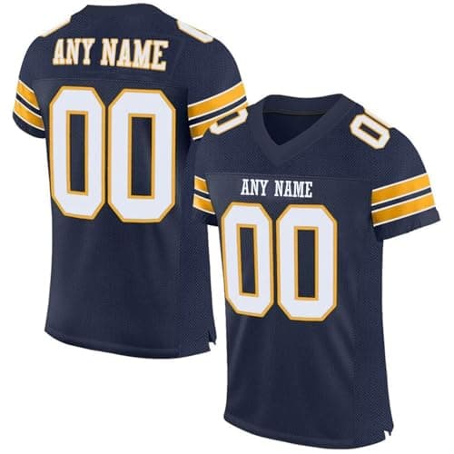 Image of American Football Custom Jersey for Men Women Youth Personalised Name Number Team Name Logo Jerseys Customise Sports T-Shirts Quick Dry Rugby Uniform Moisture Wicking Active Tops 16