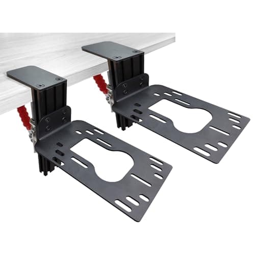 Image of HTLAKIKJ 2 Set Hotas Desk Mount for Flight Simulator Controls - Compatible with Thrustmaster Sol R2/R1, Hotas 4/X/One/Stick X/T-16000M Flight Throttle and Joystick Hotas Flight Sim Controller Holder