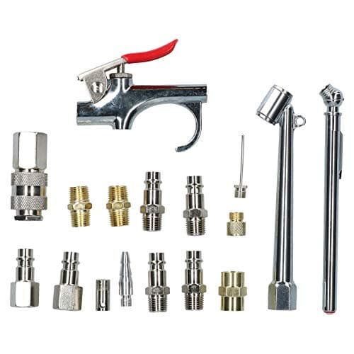Image of 17pc Euro Air Tool Compressor Air Line Fittings Accessory Kit Blow Gun Inflator