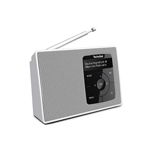 Image of TechniSat DIGITRADIO 2 - Portable DAB+/FM Radio with Battery (with Bluetooth Audio Streaming, Alarm Function, OLED Display, Headphone Jack, Speaker 1 W RMS) White/White