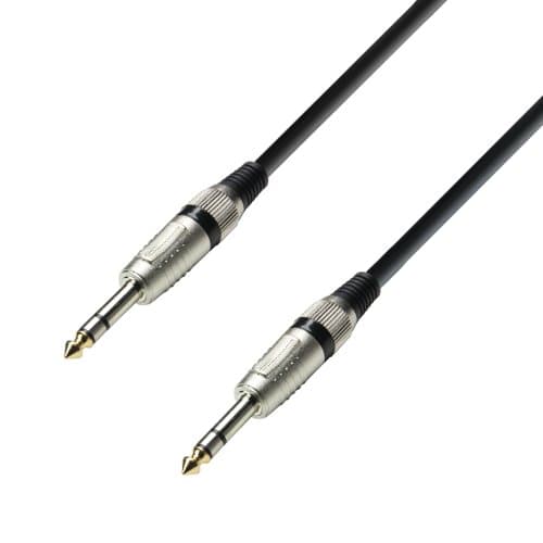 Image of Adam Hall 3 Star Series 1.5m 6.3mm Jack Stereo to 6.3mm Jack Stereo Audio Cable
