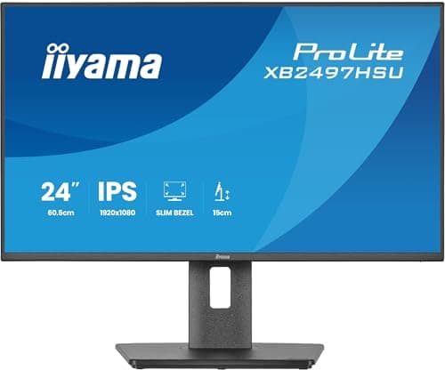 Image of iiyama XB2497HSU-B1 24 inch IPS LCD with 4-side slim bezel, 120Hz, 1ms, 1920x1080, HDMI/DP/USB/USB-C, Height Adjustable Stand