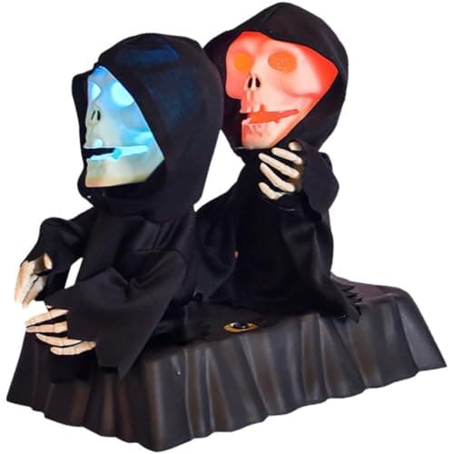 Image of Halloween Skeleton Animated Props for Dancing Skeleton Halloween Decoration Singing Battery Operated Scary Skeleton Props