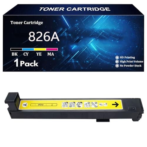 Image of 826A High Yield Toner Cartridges Replacement for HP 826A CF310A CF311A CF312A CF313A for HP Color Laserjet M880z M880 M855xh M855dh M855x Printer,Yellow-1 Pack