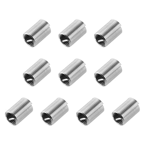 Image of sourcing map 20pcs Wire Thread Inserts M10 x 1.25 2.5D(25mm) Metric 304 Stainless Steel Helical Type Coiled Thread Repair Kit Wire Screw Threaded Sleeve Sheath for Mechanical Equipment