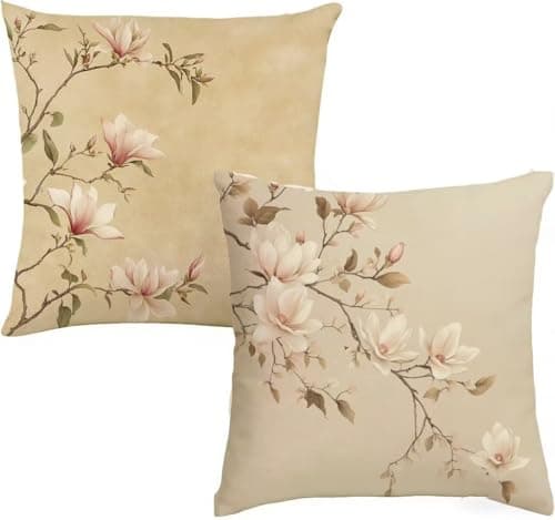 Image of Cushion Covers 30 x 30 cm, Christmas Decorations, Set of 2 Velvet Square Pillow Cases, Outdoor Garden Cushion Covers, Room Decor for Livingroom Sofa Bedroom (Plain Color Flower,12 x 12 inch) O-544