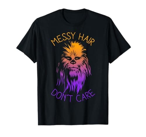 Image of Star Wars Chewbacca Messy Hair Don't Care Graphic T-Shirt T-Shirt
