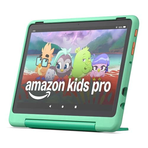 Image of Amazon Fire HD 10 Kids Pro tablet (newest gen)| ages 6–12, long battery life, includes ads-free books, games, apps and videos that children love, 10.1" brilliant screen, parental controls, 32GB