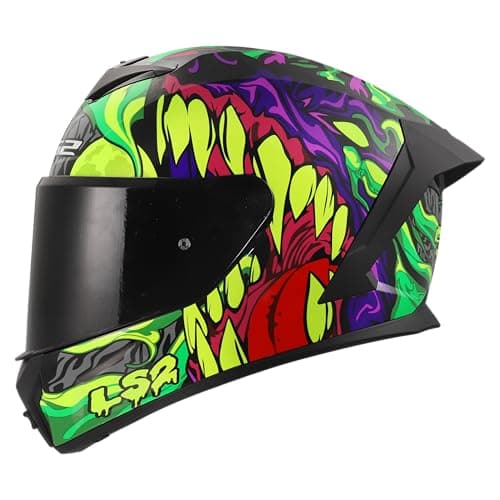 Image of LS2 FF820 Rapid 3 Full Face Motorcycle Crash Helmet - LYCANT - Purple Green - M (57 - 58cm)