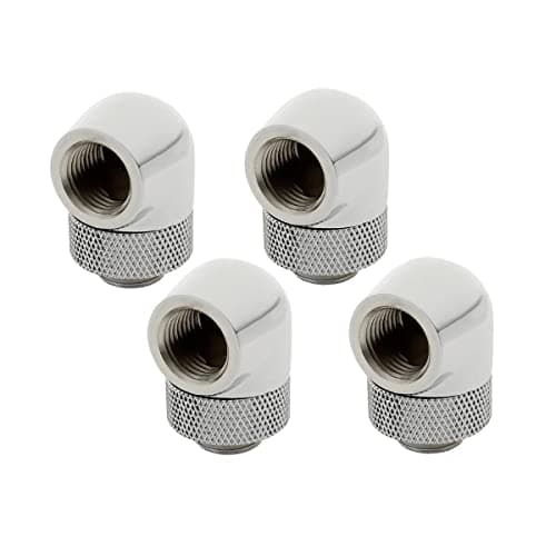 Image of XSPC Adapter 90 Grad G1/4 Zoll AG auf G1/4 Zoll IG - drehbar, Chrome, 4er-Pack