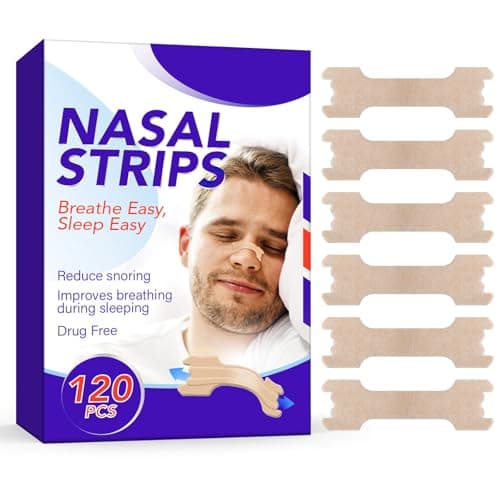 Image of Nasal Strips, 120 Pieces Drug-Free Nose Strips to Stop Snoring and Relieve Nasal Congestion Improves Sleep Nasal Strips Snoring Anti Snore Strips