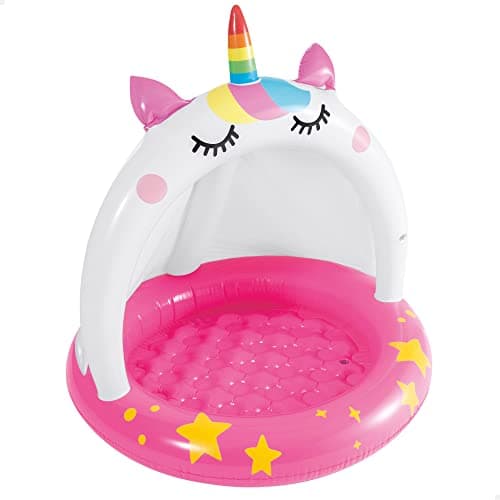 Image of Intex 58438 Unicornium Inflatable Pool with Inflatable Ceiling and Floor, Baby Pool, Measures 40" in Diameter and 40" high, Includes Repair Patch, 45 Liter Capacity.