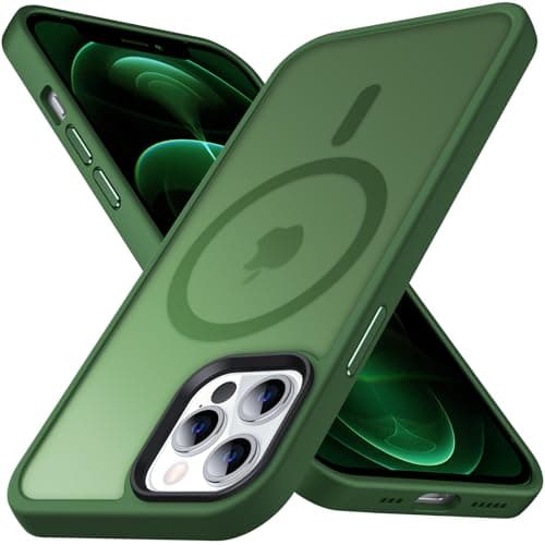 Image of Anqrp Designed for iPhone 12 Pro Max Magnetic Case, [Support Magsafe] [Military Grade Protection] Super Soft Silicone Slim Phone Case Cover Compatible with iPhone 12 Pro Max Cover 6.7", Green