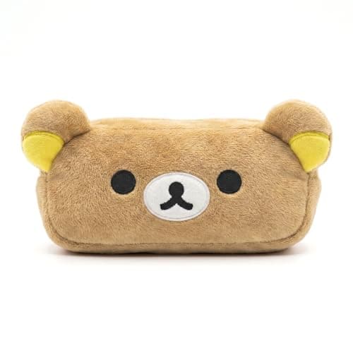 Image of OYIWINMI Pencil Case for Girls Boys Kids, Cute Corduroy Small Zip-Up Animal Pencilcase with Small Compartments, Gifts for Student Teenagers College Secondary High School, Light Brown Bear
