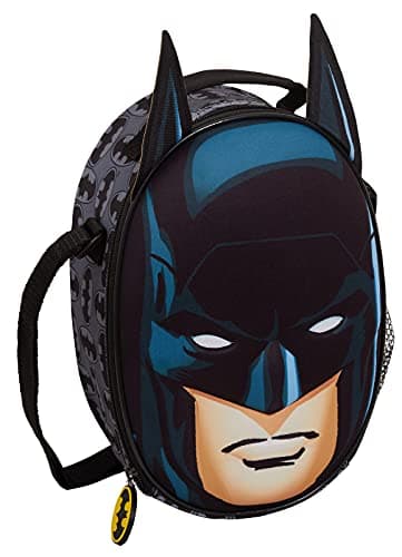 Image of DC Comics Batman Lunch Bag for Kids 3D Lunch Box Boys School Lunchbag Travel Insulated Cool Bag with Drinks Holder - Fresh Hot or Cold Sandwich Box Batman Cool Bag Thermal Lunch Bag