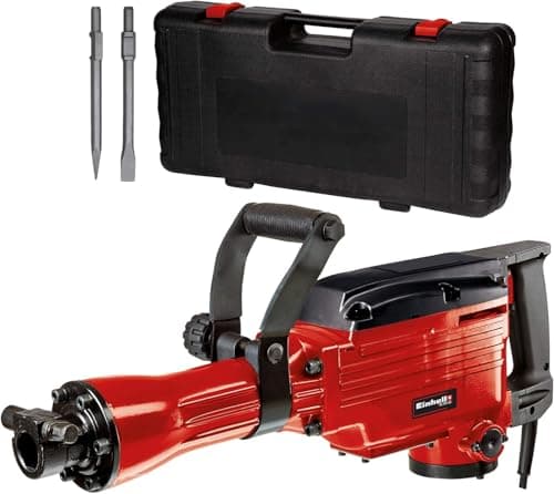 Image of Einhell SDS Hex Demolition Hammer 240V, 1600W Concrete Breaker Pneumatic Drill, 43 Joule Single Impact Force Jack Hammer, Vibration-Cushioned Handle, Includes Pointed and Flat Chisel TC-DH 43