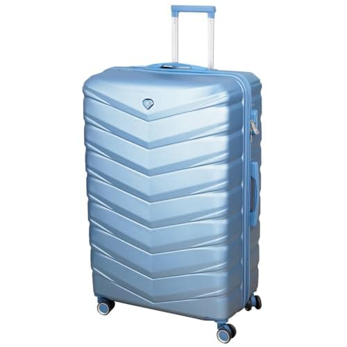 Image of UNIQUE HOME LIVING 32" Extra Large Suitcase, Expandable Travel Suitcase with 4 Dual Spinner Wheels, Hard Shell ABS Hand Luggage Travel Trolley Case with Lock, Lightweight, Durable, Ice Blue, 140L