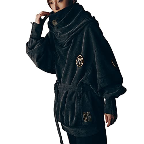 Image of XYXIONGMAO Men's Black Futuristic Techwear Streetwear Hoodies Japanese Hip Hop Kanji Designer Baggy Hoodie, Black, X-Large