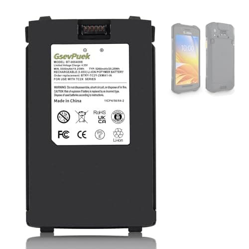 Image of GsevPuek 5260mAh TC21 Replacement Battery, for Zebra TC21 TC26 TC26AK TC210 TC210K Barcode Scanner,BT-000409A BT-000409B BTRY-TC2X-1XMA1-01 BTRY-TC2Y-2XMA-1A BT-000411-08.