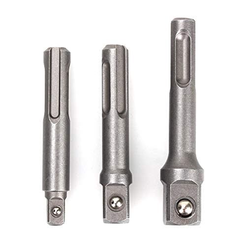 Image of 3Pcs Impact Drill Bits Hex-shank Drill Bits SDS Plus Socket Adapter for Screws, Nuts 1/4" 3/8" 1/2"