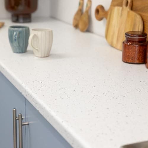 Image of d-c-fix White Granite Quartz Matt 67.5cm x 5m Self adhesive vinyl wrap for worktops