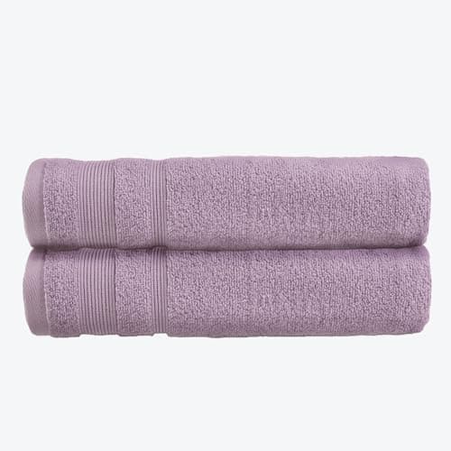 Image of Allure Zero Twist Bath Sheet Set, Extra Large Bath Towel, Pack of 2, 100 x 150cm, 100% Egyptian Cotton (Heather)