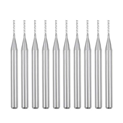 Image of sourcing map 10Pcs 0.8mm Carbide End Mill Engraving Milling Cutter CNC Router Bits for PCB Machine, 1/8" Shank
