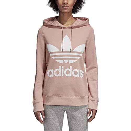 Image of adidas Originals Women's Trefoil Hoodie Hooded Sweatshirt, Pink Spirit, X-Small