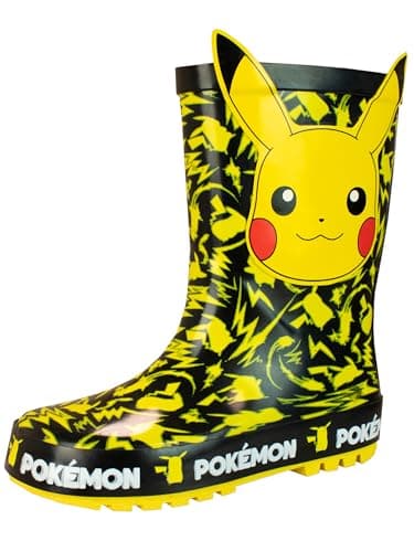 Image of Pokemon Kids Wellington Boots Pikachu Yellow 1, Red,1 UK