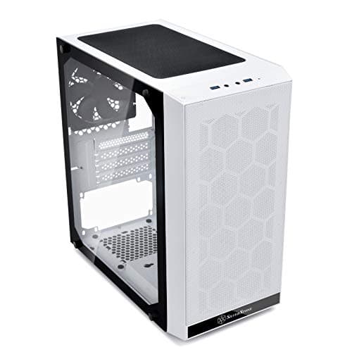 Image of SilverStone Sst-PS15W-G - Precision Mini Tower Micro ATX Computer Case, Tempered Glass, White