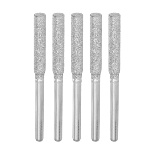 Image of sourcing map 5pcs Diamond Chainsaw Sharpener Bits 5/32" 4mm Cylinder Head Electric Chain Saw Grinder