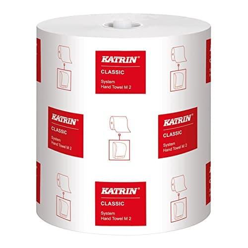 Image of AUK Katrin 460102 Classic System Hand Towel M2 2 Ply White Roll (6 x Rolls)