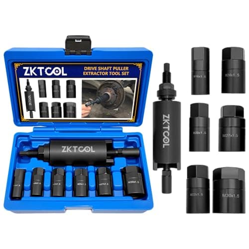 Image of ZKTOOL 7PCS Drive Shaft Puller Removal Tool, Compatible with BMW, VW and Most Other Models, With 6 Adapters M16, M20, M22, M24, M27, M30