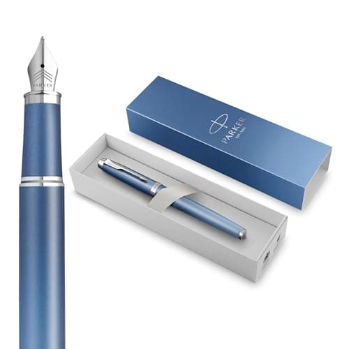 Image of Parker IM Writing Rituals Fountain Pen | Peaceful Blue Finish with Gradient & Chrome Trims | Medium Nib | Blue Ink | Gift Box