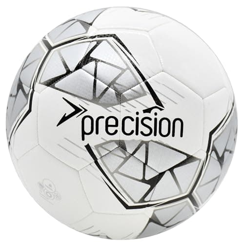 Image of Precision Fusion FIFA Basic Training Ball, All-Weather, IMS Certified, Official, Highly Durable, 3.5mm Eva Foam, White, Silver, Black, Size Ball 3