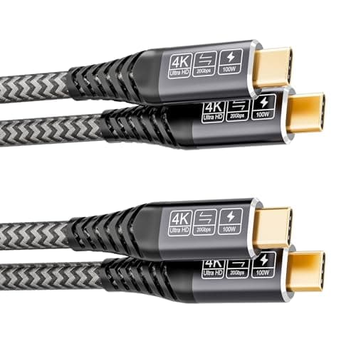 Image of CAKOBLE Cable usb c to usb c 0.5m,[2-Pack 0.5m] USB 3.2 Gen2 data transfer cable type c,20 Gbps 100w 4K@144Hz usb c video cable For iPhone 16 MacBook,S24,Hub,Dock,M3,SSD,eGPU,Laptops,Display,Monitor
