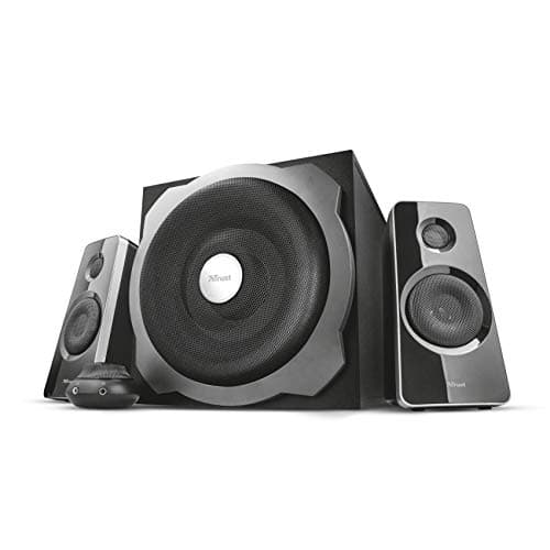 Image of Trust Tytan 2.1 PC Speakers with Subwoofer, 120W (60W RMS), UK Plug, Sound System with Wired Volume Control, Jack 3.5 mm, Computer Speakers for PC, Laptop, TV, Tablet and Smartphone - Black