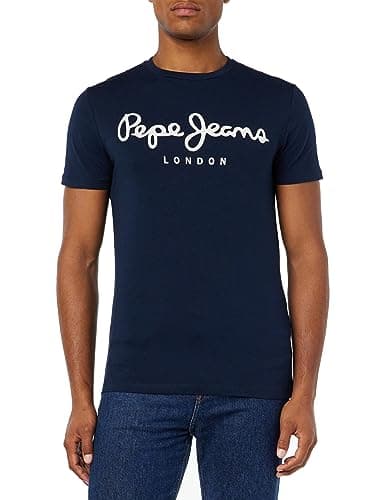 Image of Pepe Jeans Original Stretch Men's T-Shirt Slim Fit Short Sleeve Blue (Navy), M